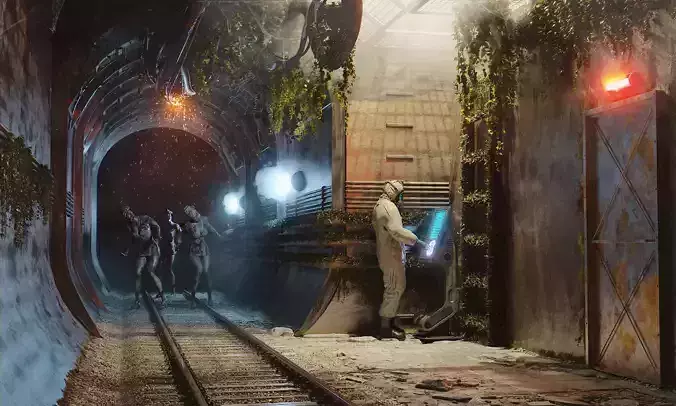 Underground Facility Low-poly 3D model