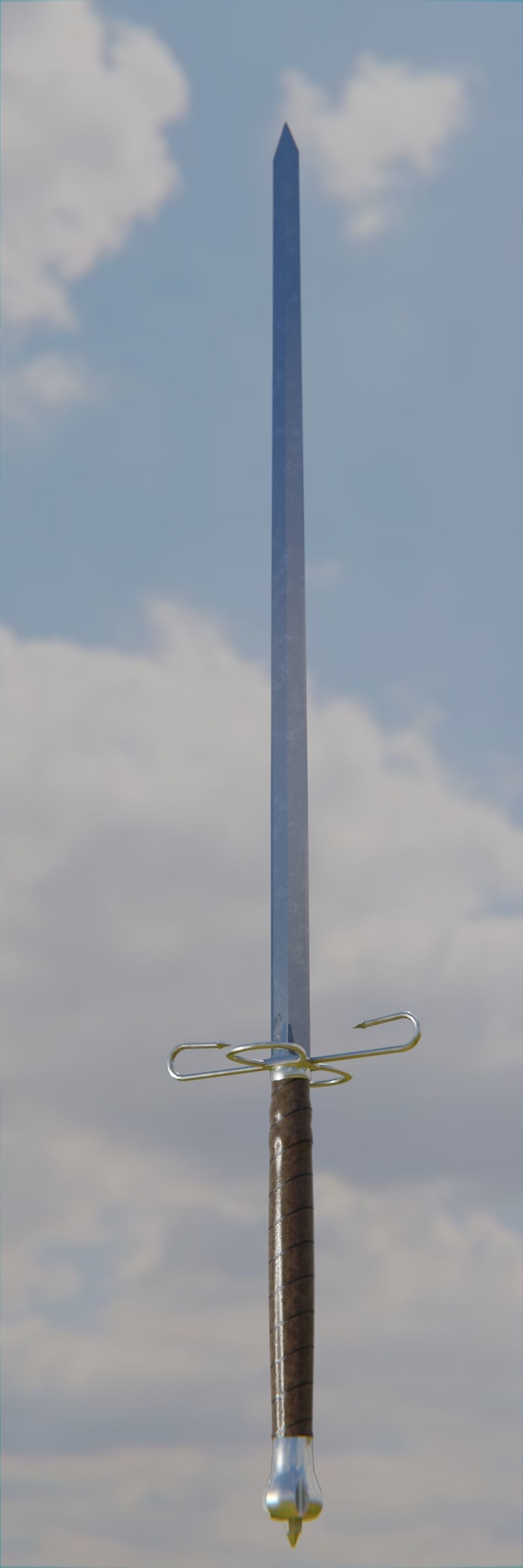 William Wallace claymore sword Low-poly 3D model_5