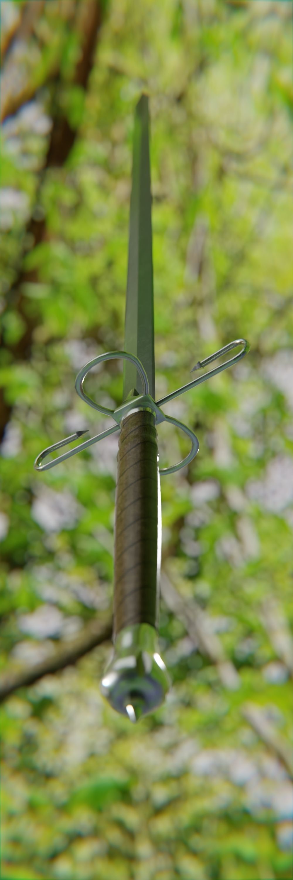 William Wallace claymore sword Low-poly 3D model_1