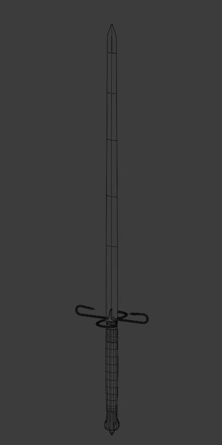 William Wallace claymore sword Low-poly 3D model_7