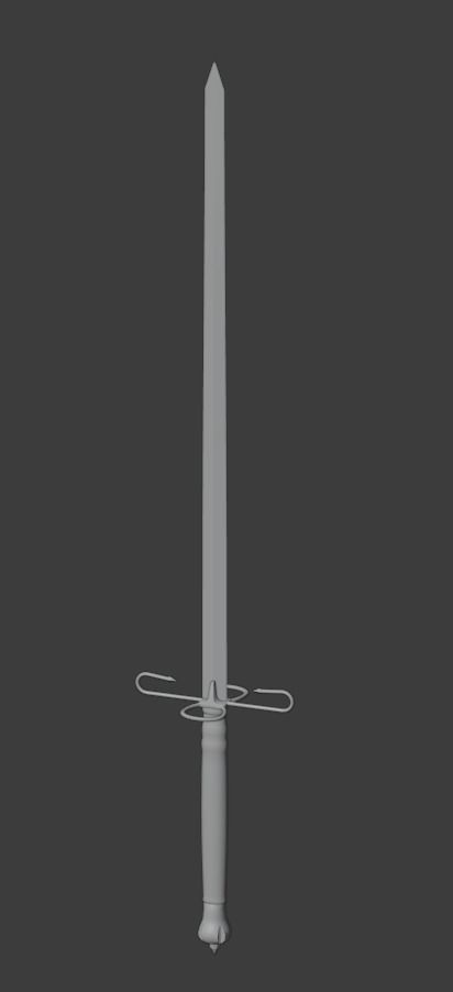 William Wallace claymore sword Low-poly 3D model_8