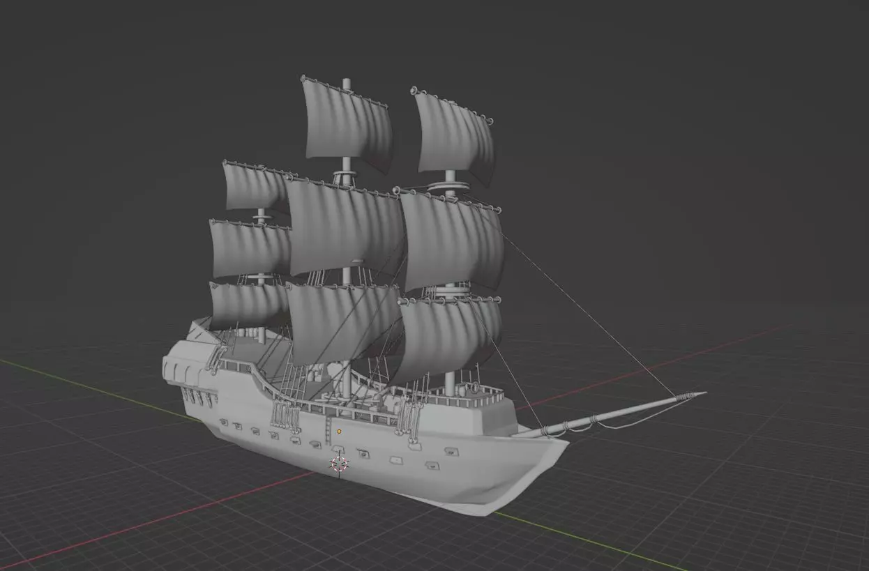 Black pearl Ship 3D model_0
