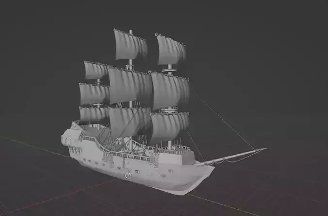 Black pearl Ship 3D model