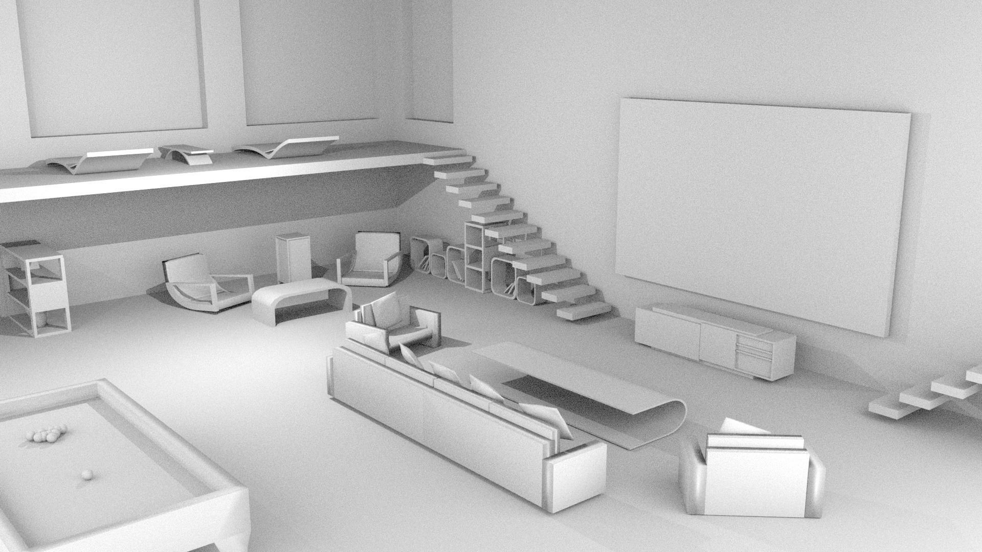 Space Theme Room Low-poly 3D model_6