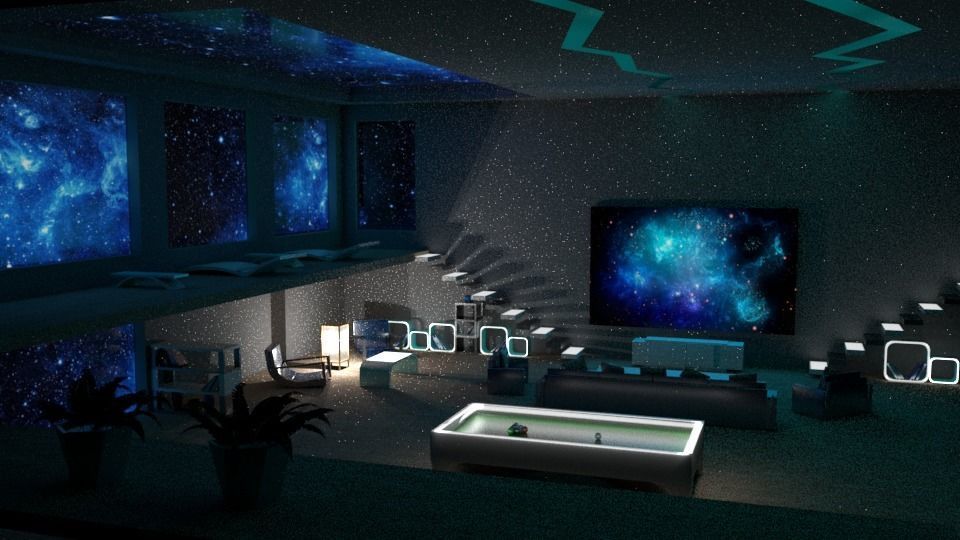 Space Theme Room Low-poly 3D model_1