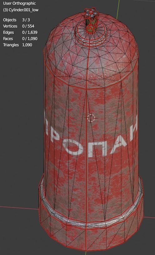 Soviet USSR Gas tank PBR low-poly game-ready model Low-poly 3D model_7