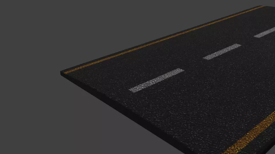realastic low poly road Low-poly 3D model_0