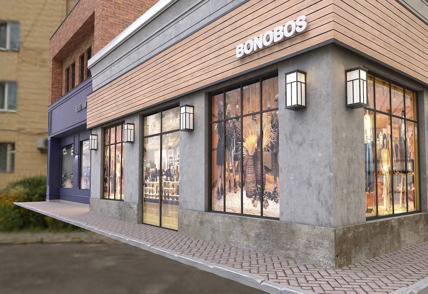 Barbershop and Boutique 3D model_2