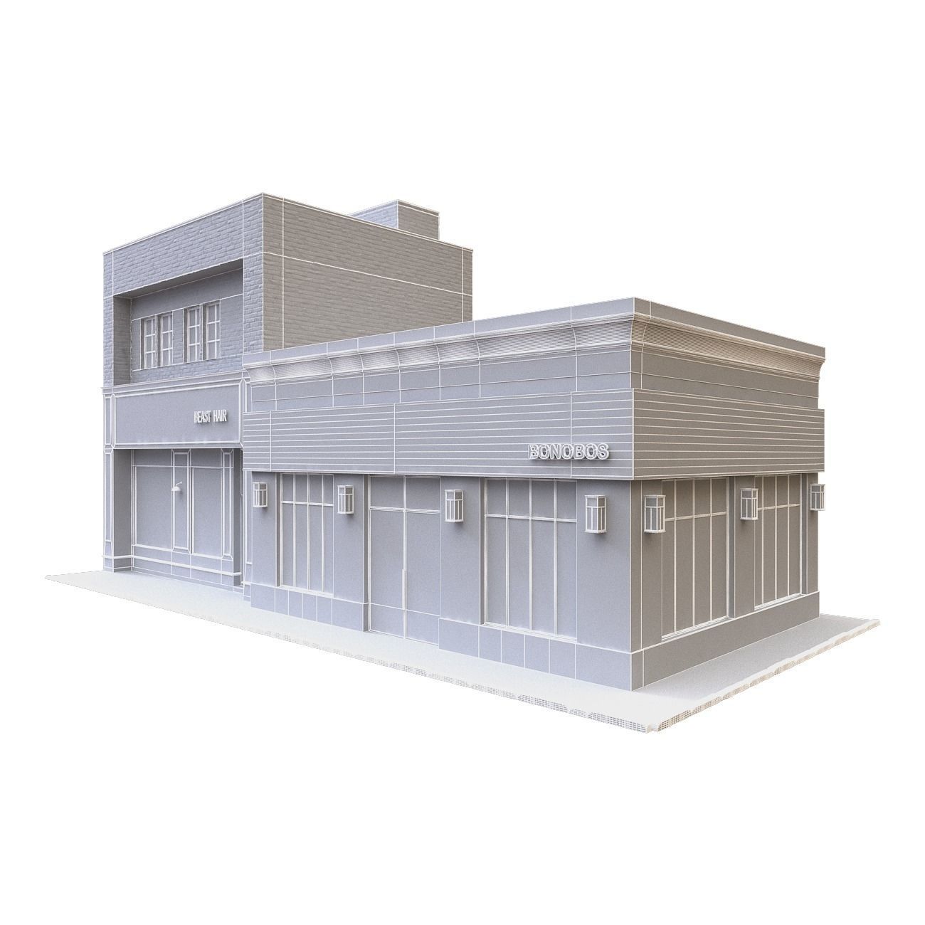 Barbershop and Boutique 3D model_1