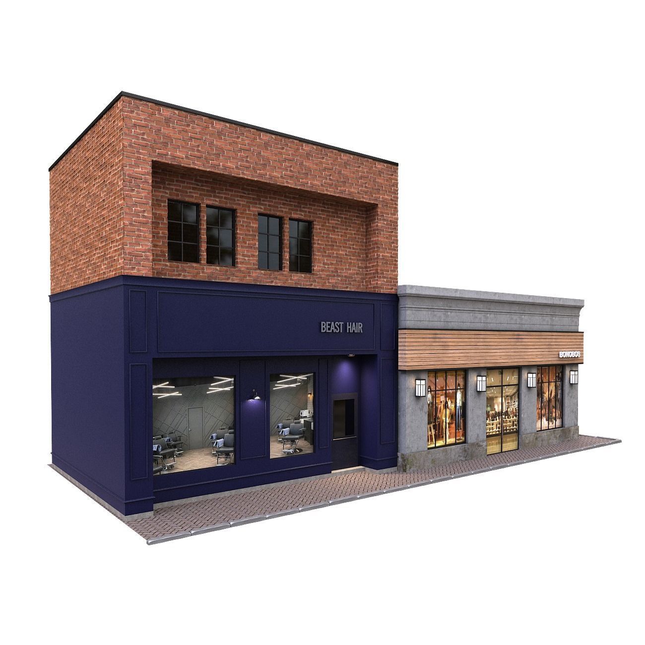 Barbershop and Boutique 3D model_4