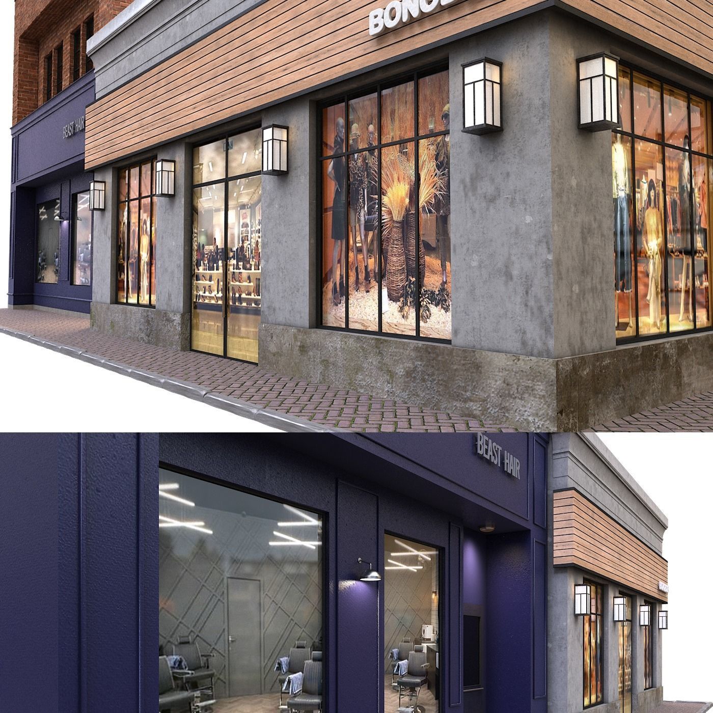 Barbershop and Boutique 3D model_3