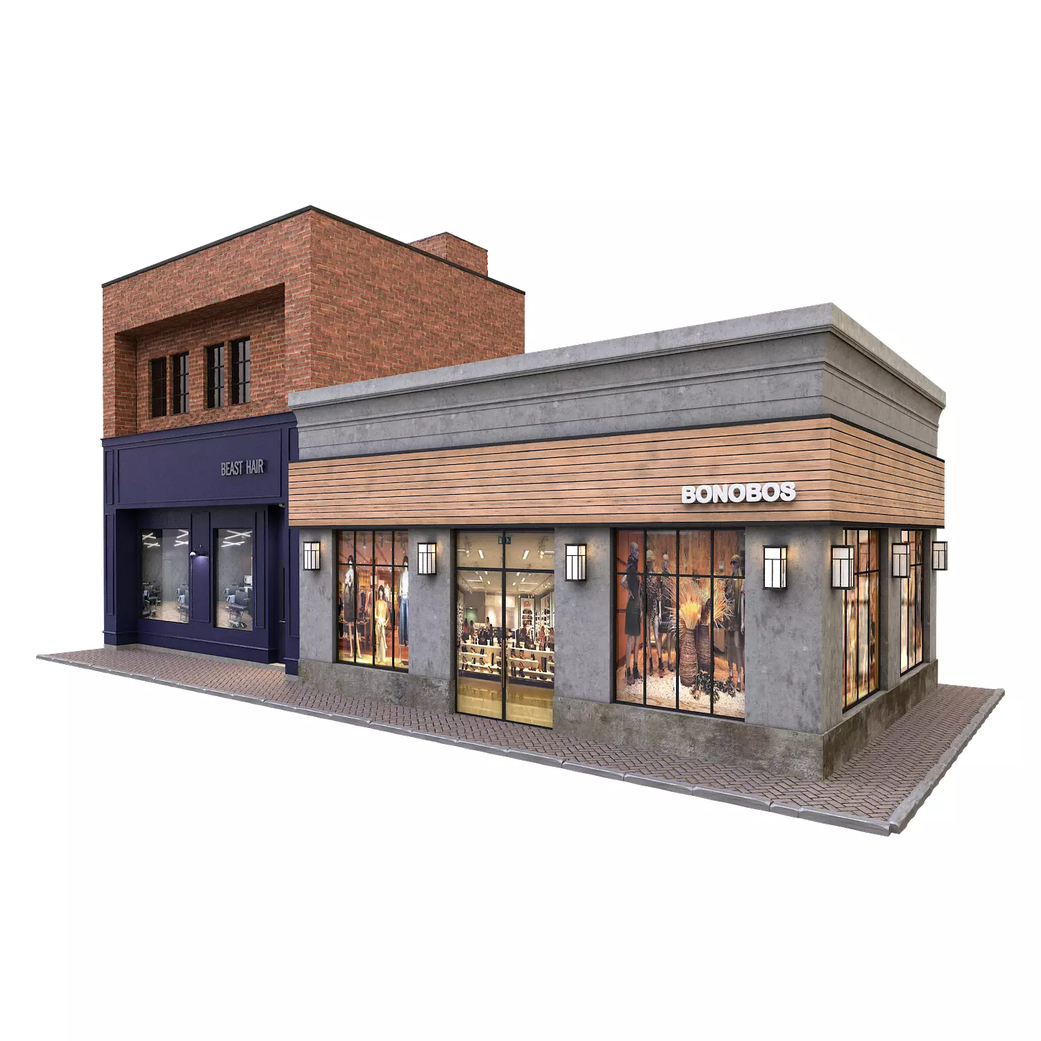 Barbershop and Boutique 3D model_0