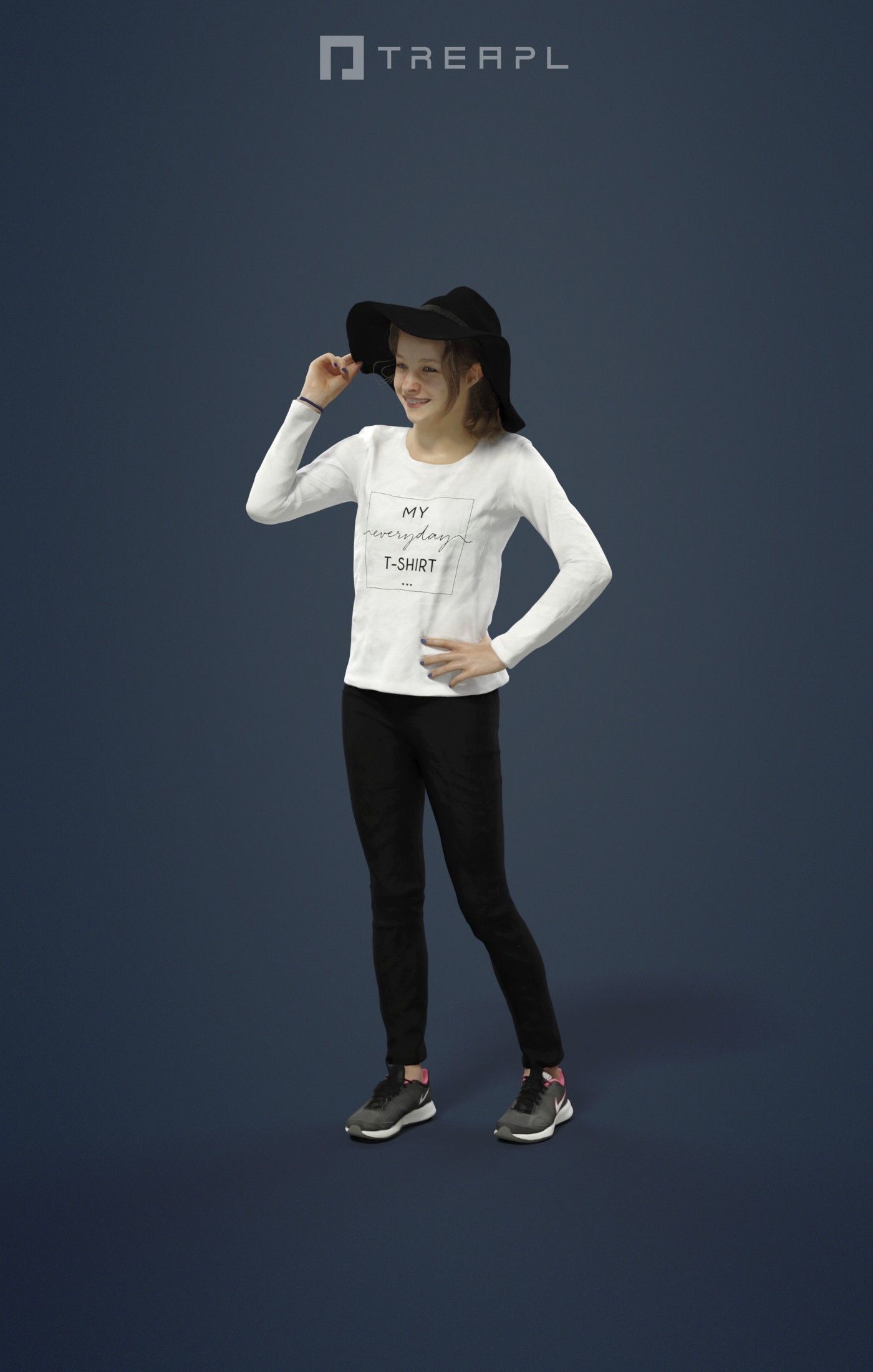   3d people crowds and Essence hat foreground teenage girl 3D Model Collection_21