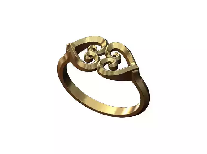 Double floral heart vintage band US sizes 6to9