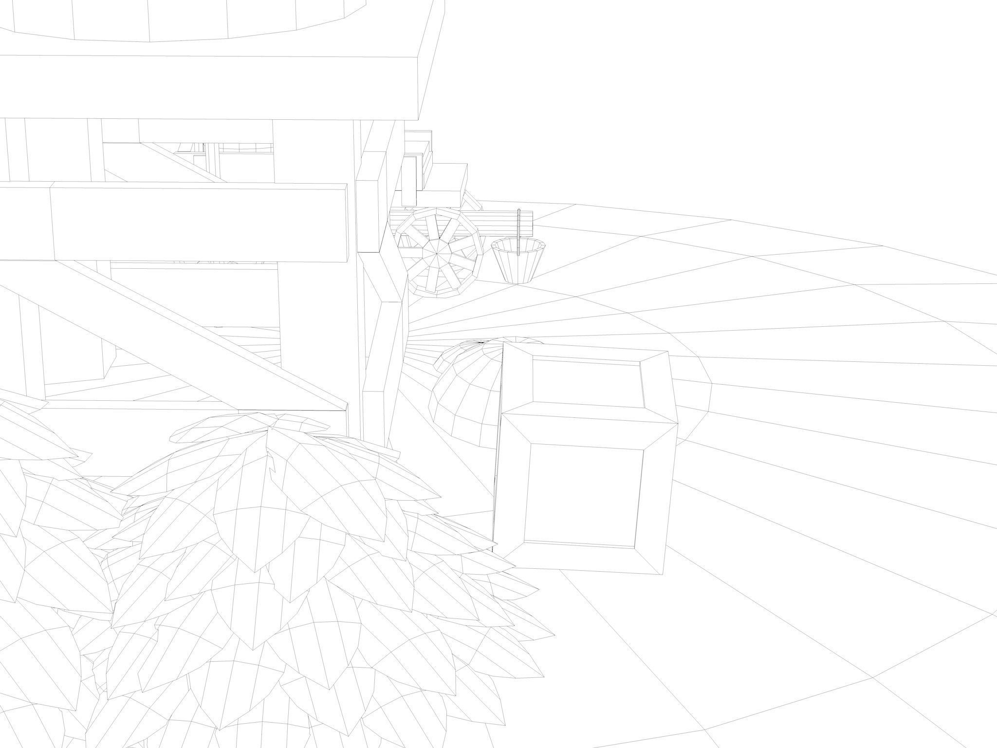 Stylized Water Tank Low-poly 3D model_15