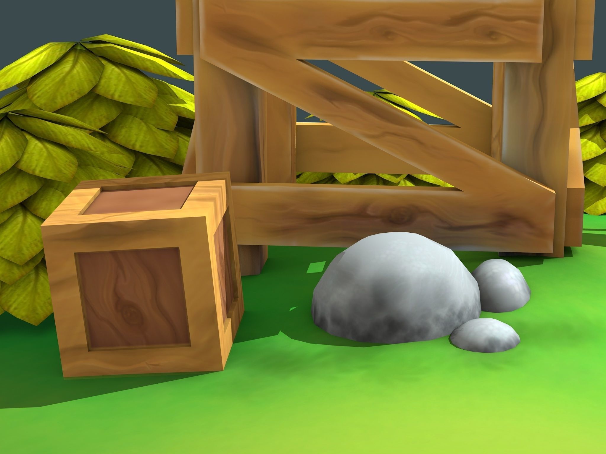 Stylized Water Tank Low-poly 3D model_8