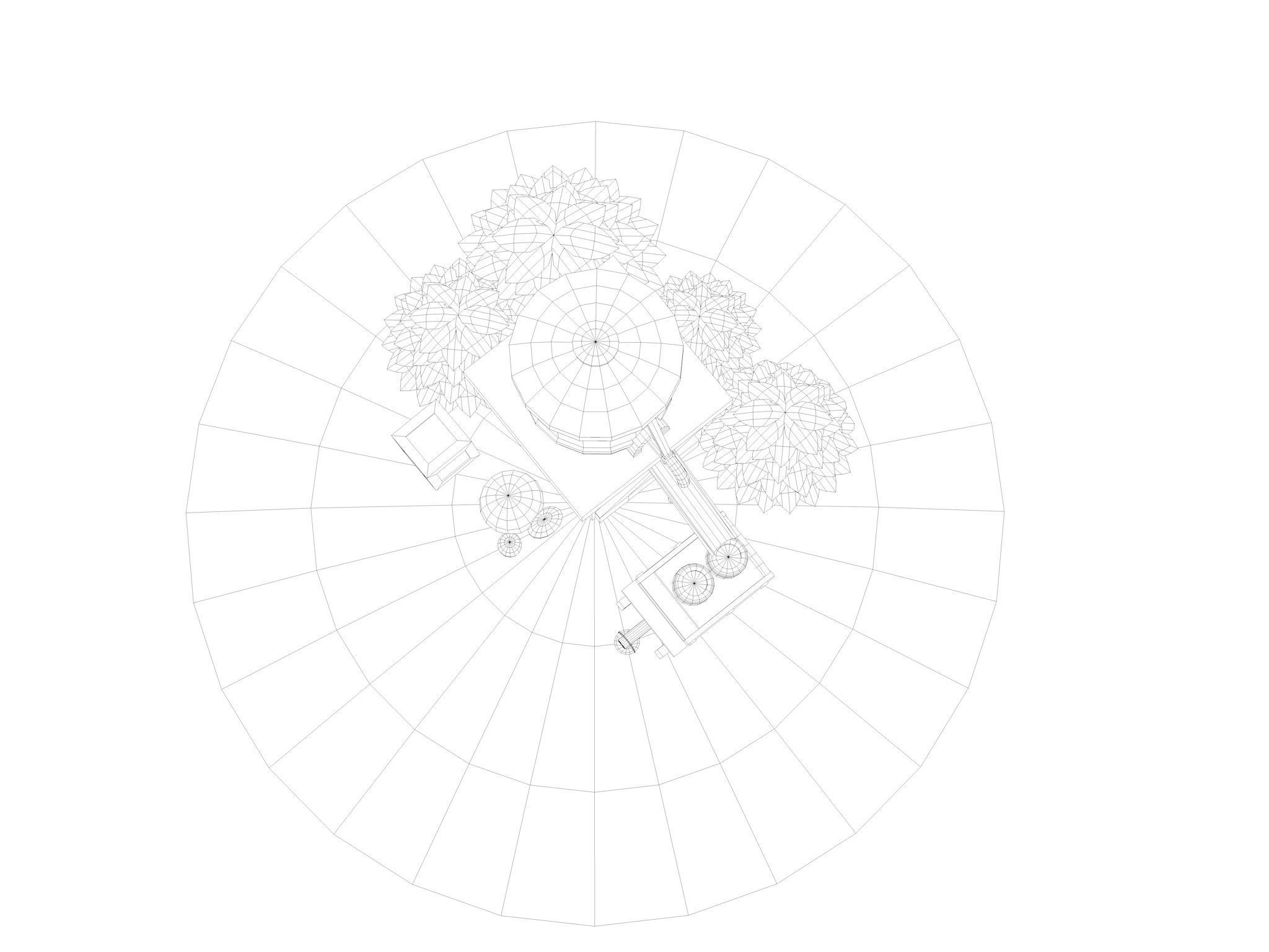 Stylized Water Tank Low-poly 3D model_18