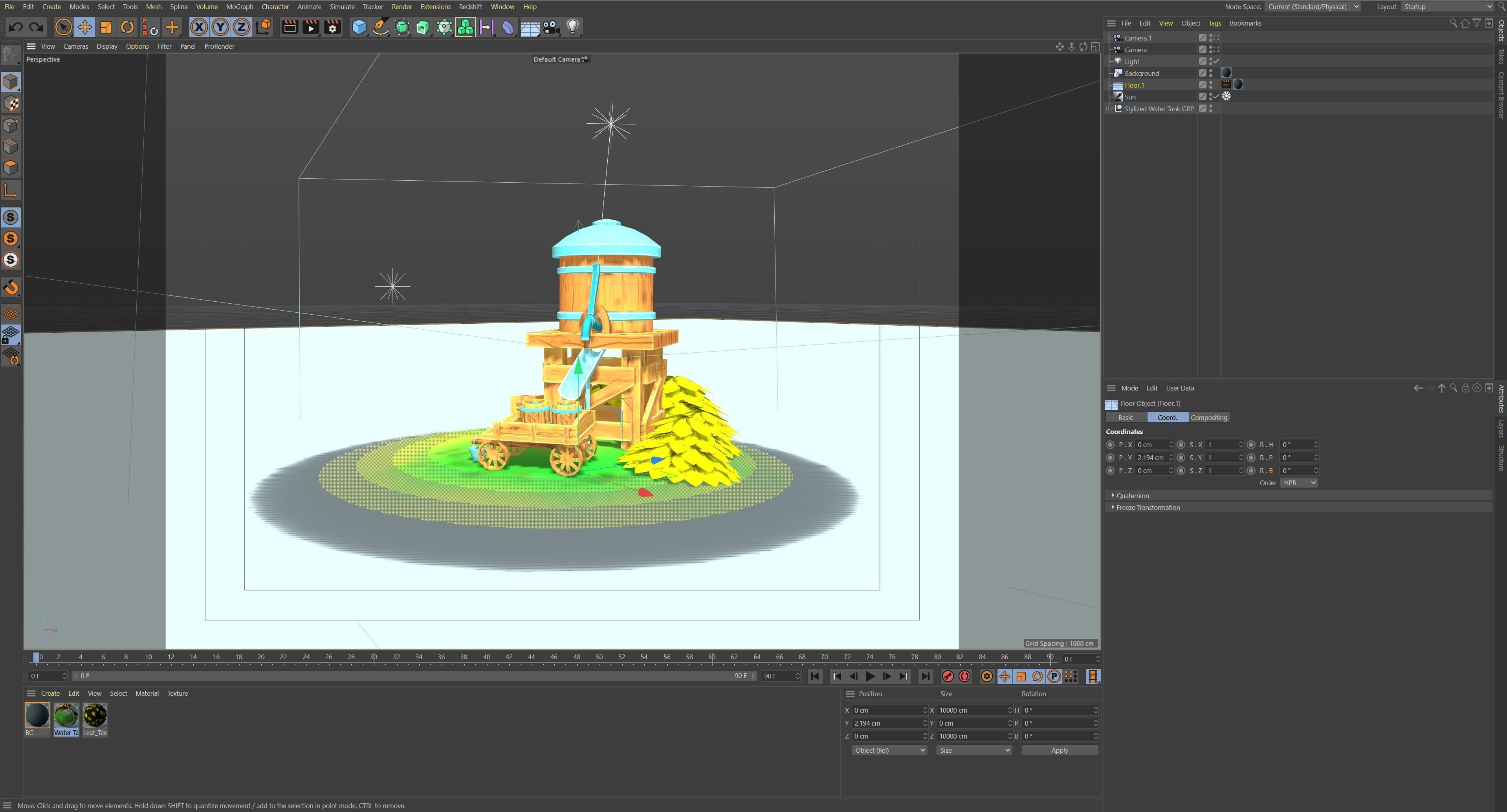 Stylized Water Tank Low-poly 3D model_11