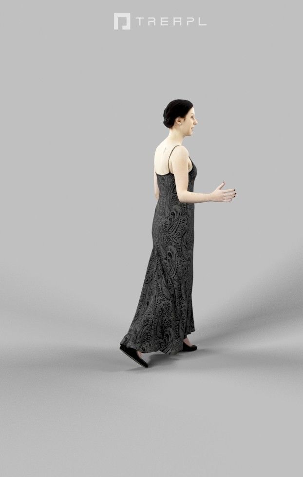 3d crowds and Eternal an event midground walking woman 3D Model Collection_12