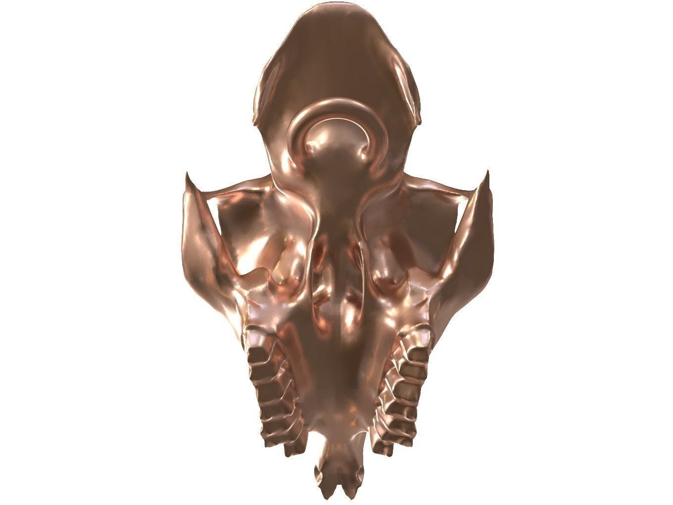 Cranium Charm Llama Bronze 3D print model_4