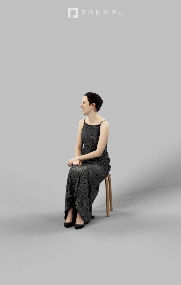 3d crowds and Eternal Side Event ballroom Sitting Woman 3D Model Collection_16