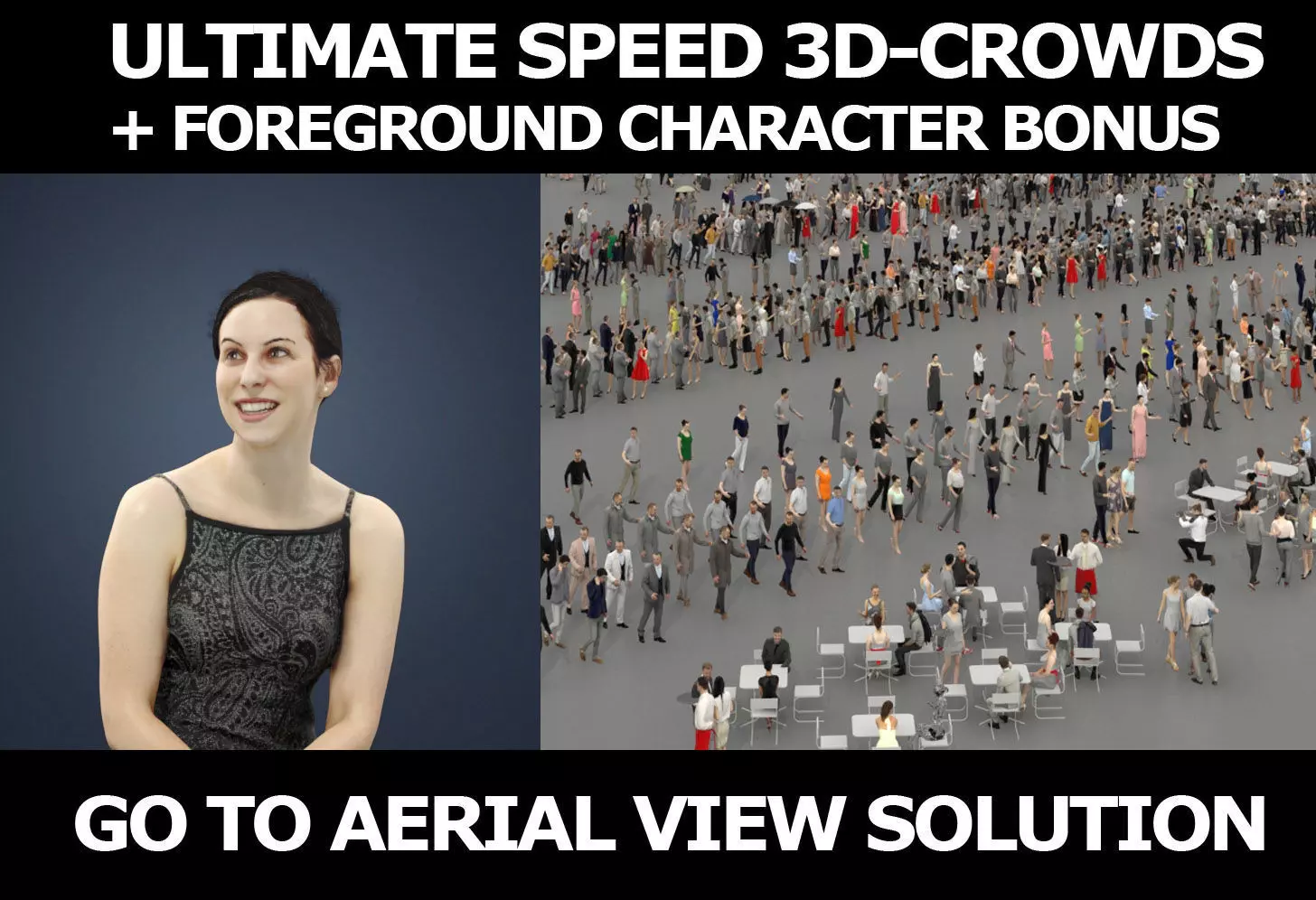 3d crowds and Eternal Side Event ballroom Sitting Woman 3D Model Collection_0