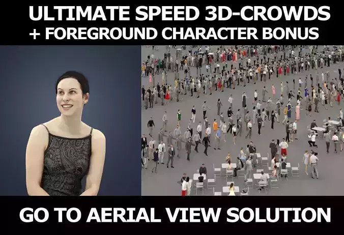 3d crowds and Eternal Side Event ballroom Sitting Woman 3D Model Collection