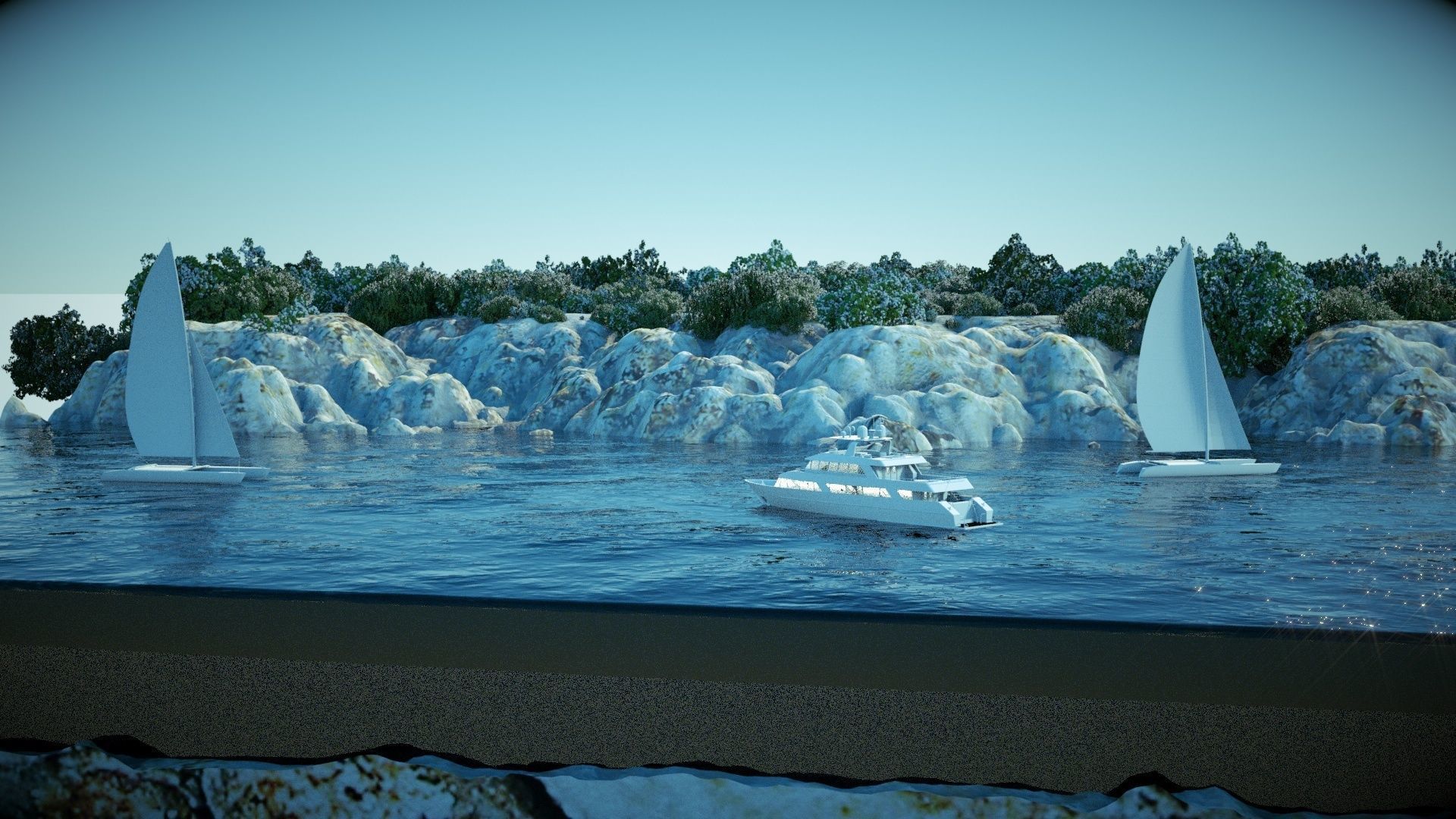 A realistic mini island terrain 3D model_2