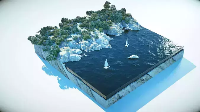 A realistic mini island terrain