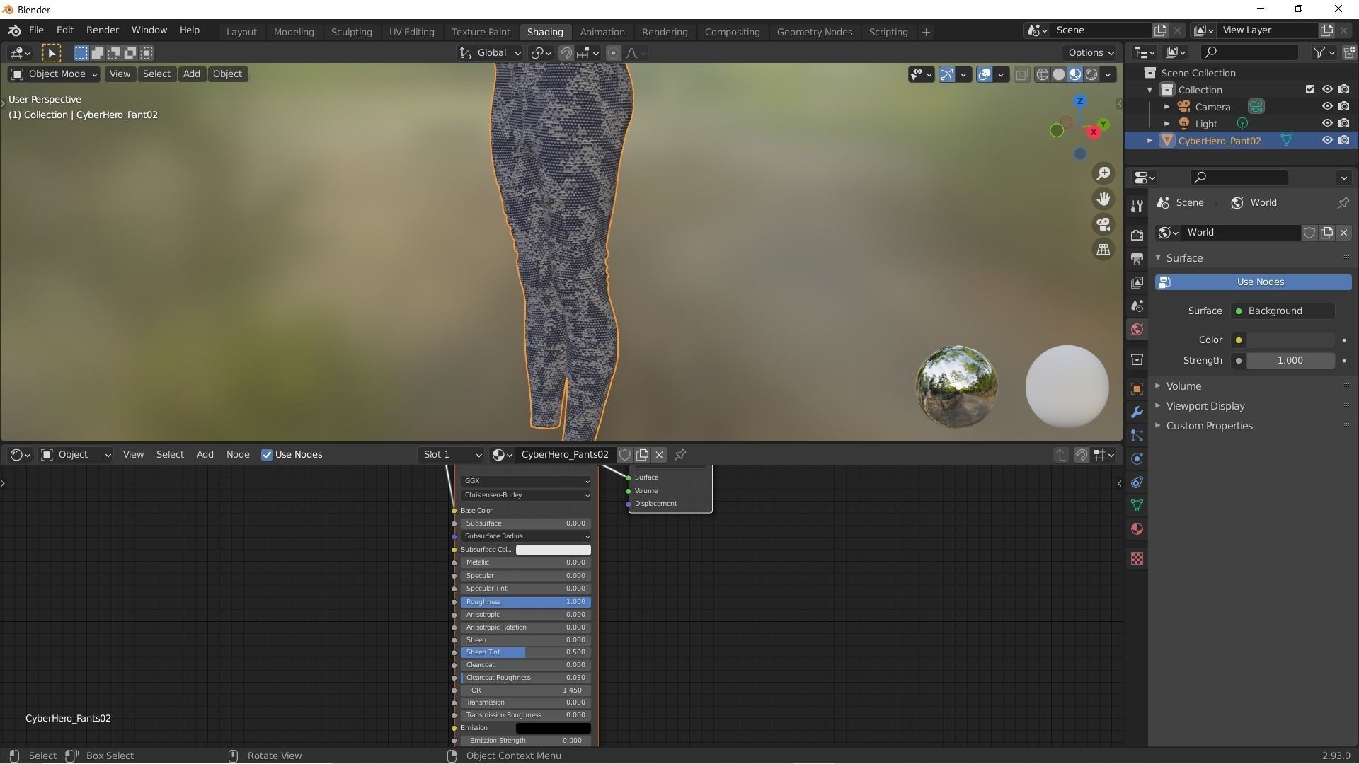 Cyber Hero - Pants02 Low-poly 3D model_5