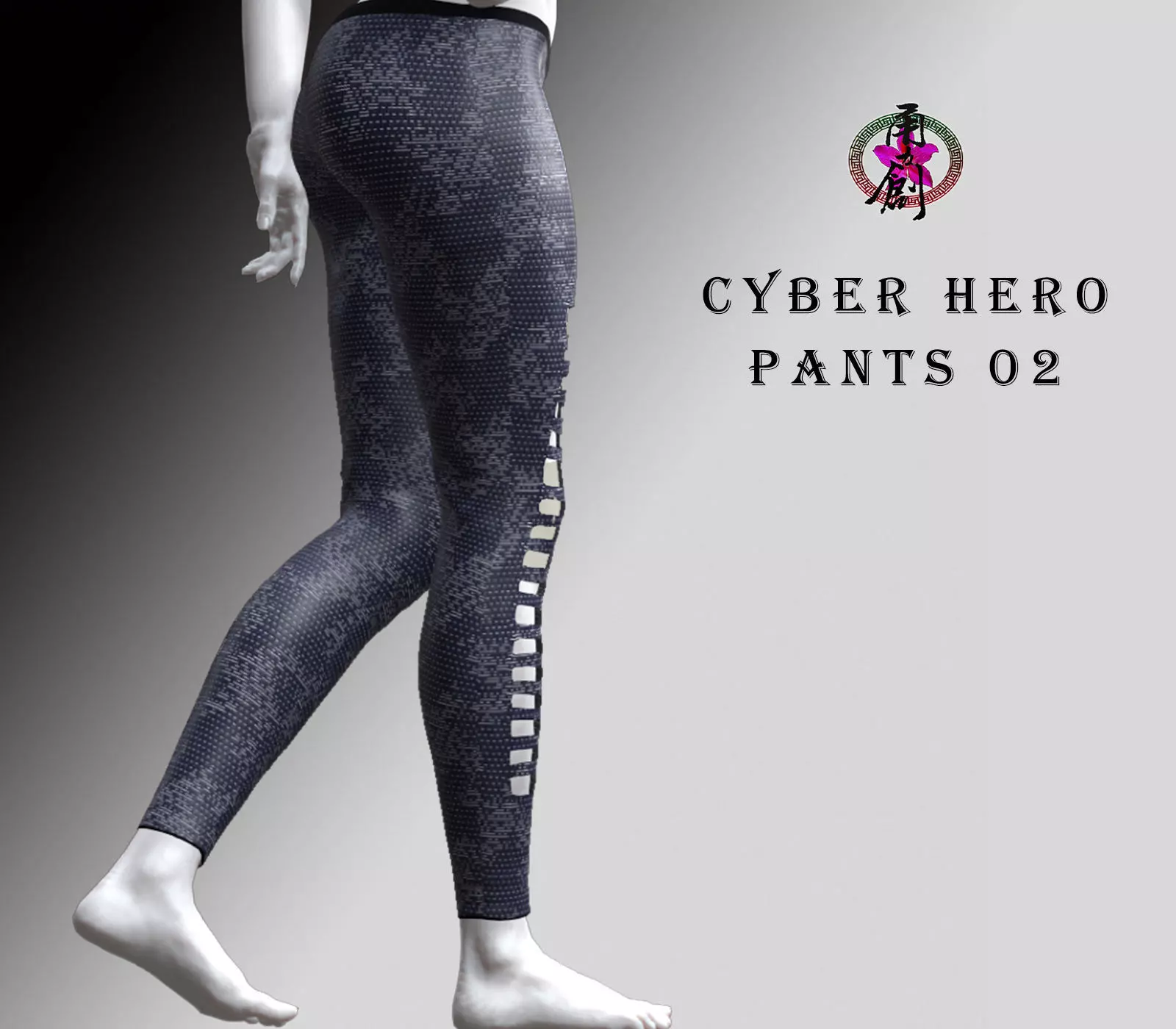 Cyber Hero - Pants02 Low-poly 3D model_0