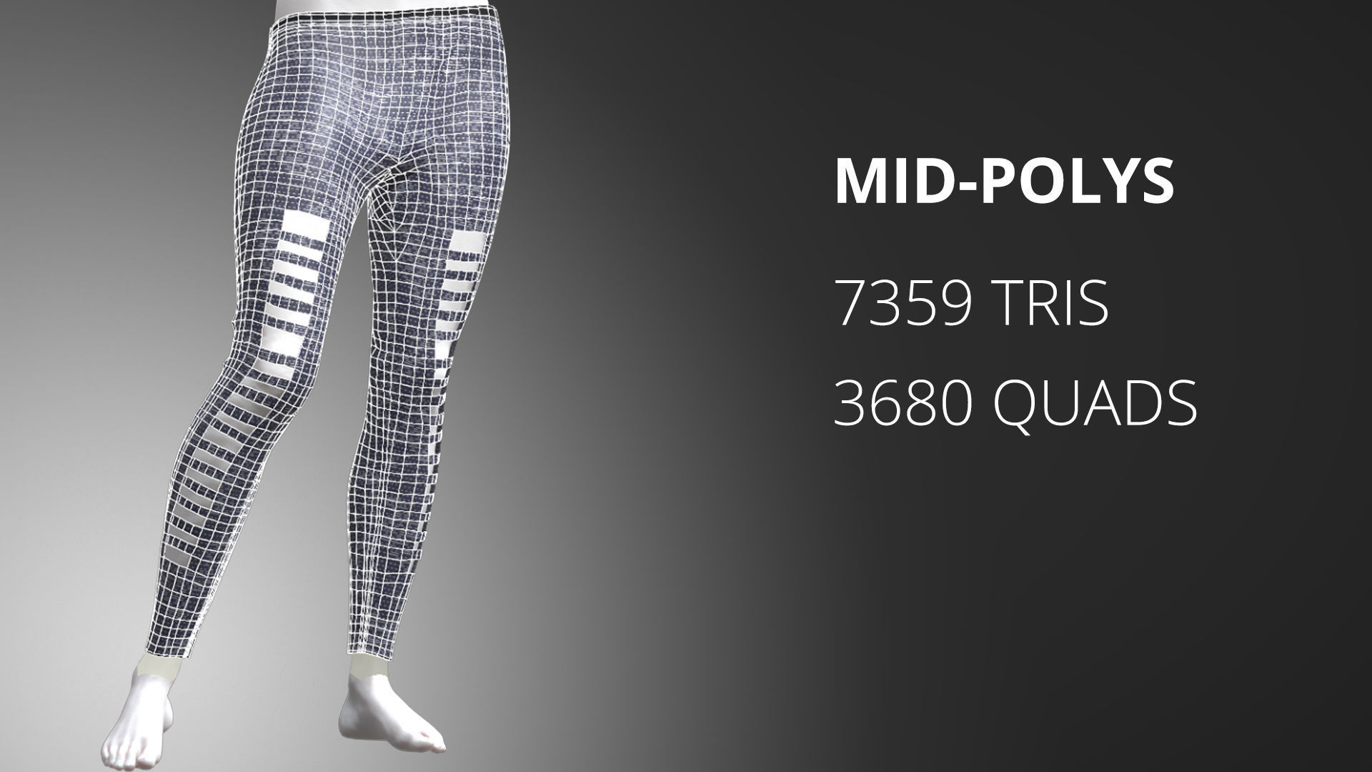 Cyber Hero - Pants02 Low-poly 3D model_1