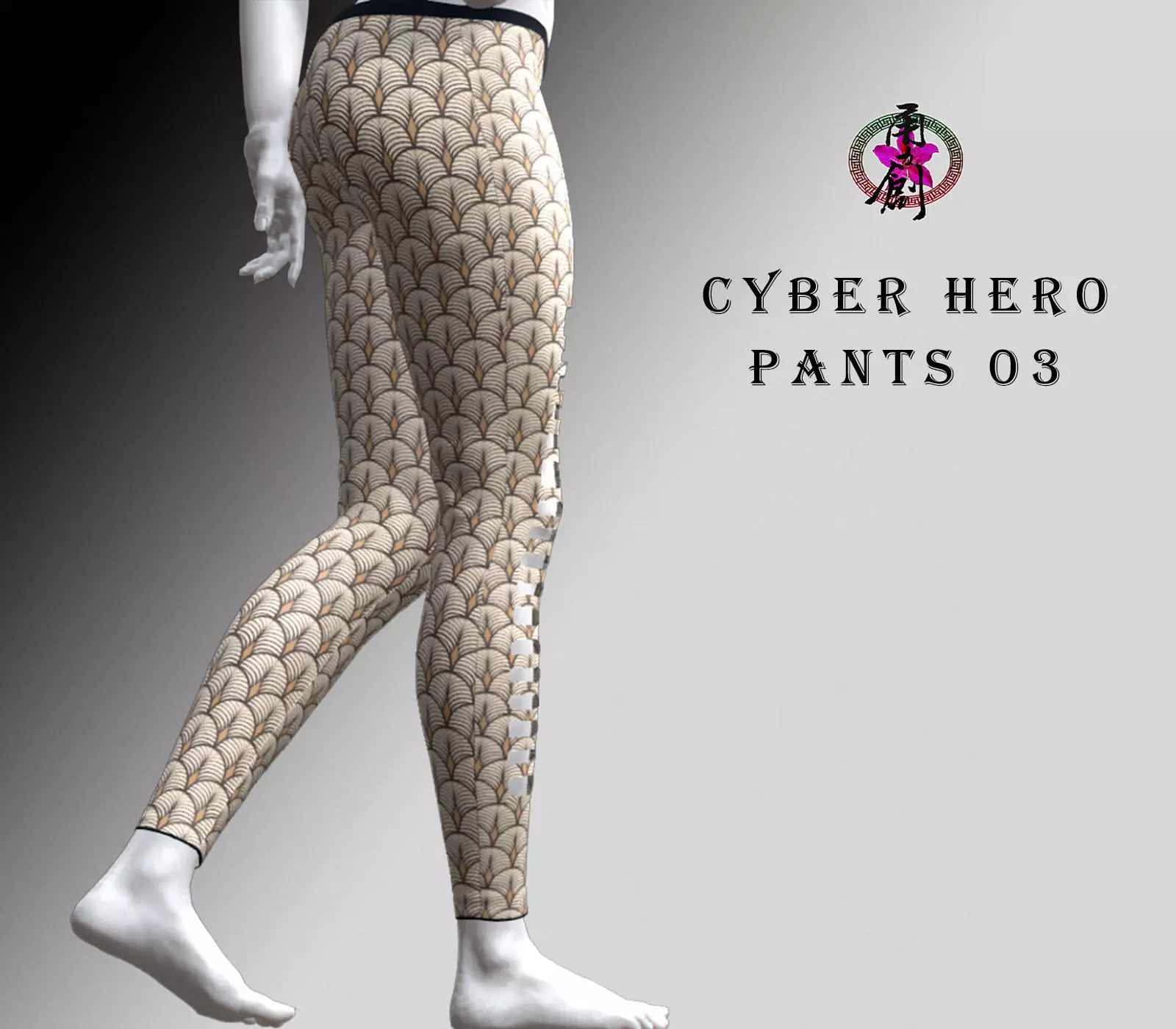 Cyber Hero - Pants 03 Low-poly 3D model_0