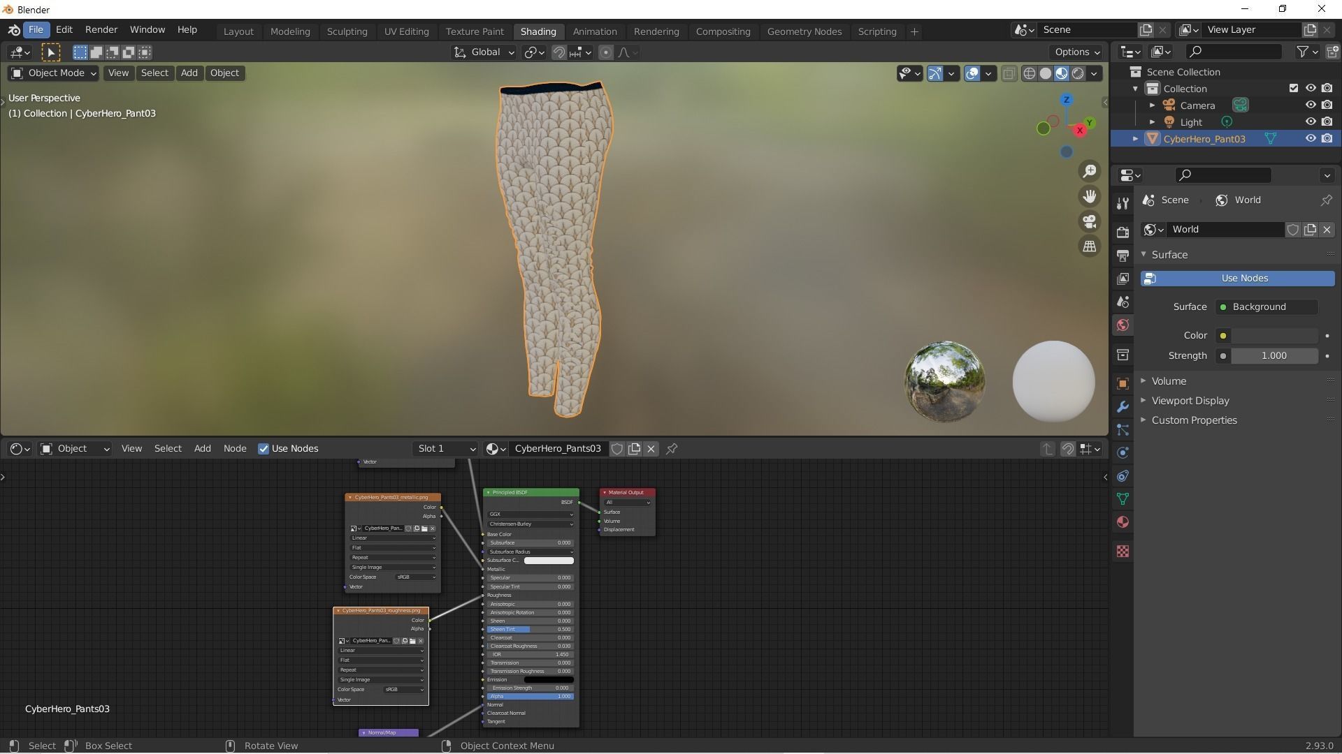 Cyber Hero - Pants 03 Low-poly 3D model_5