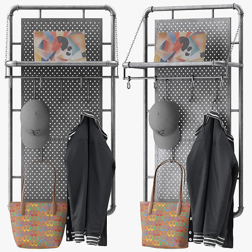 Abbigail Wall Mounted Coat Rack 3D model