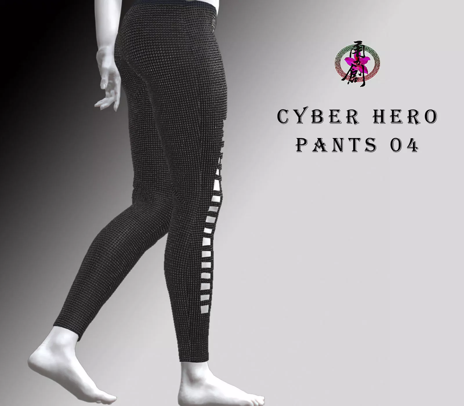 Cyber Hero - Pants 04 Low-poly 3D model_0