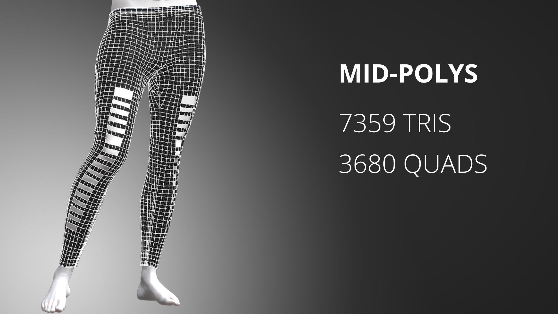 Cyber Hero - Pants 04 Low-poly 3D model_1