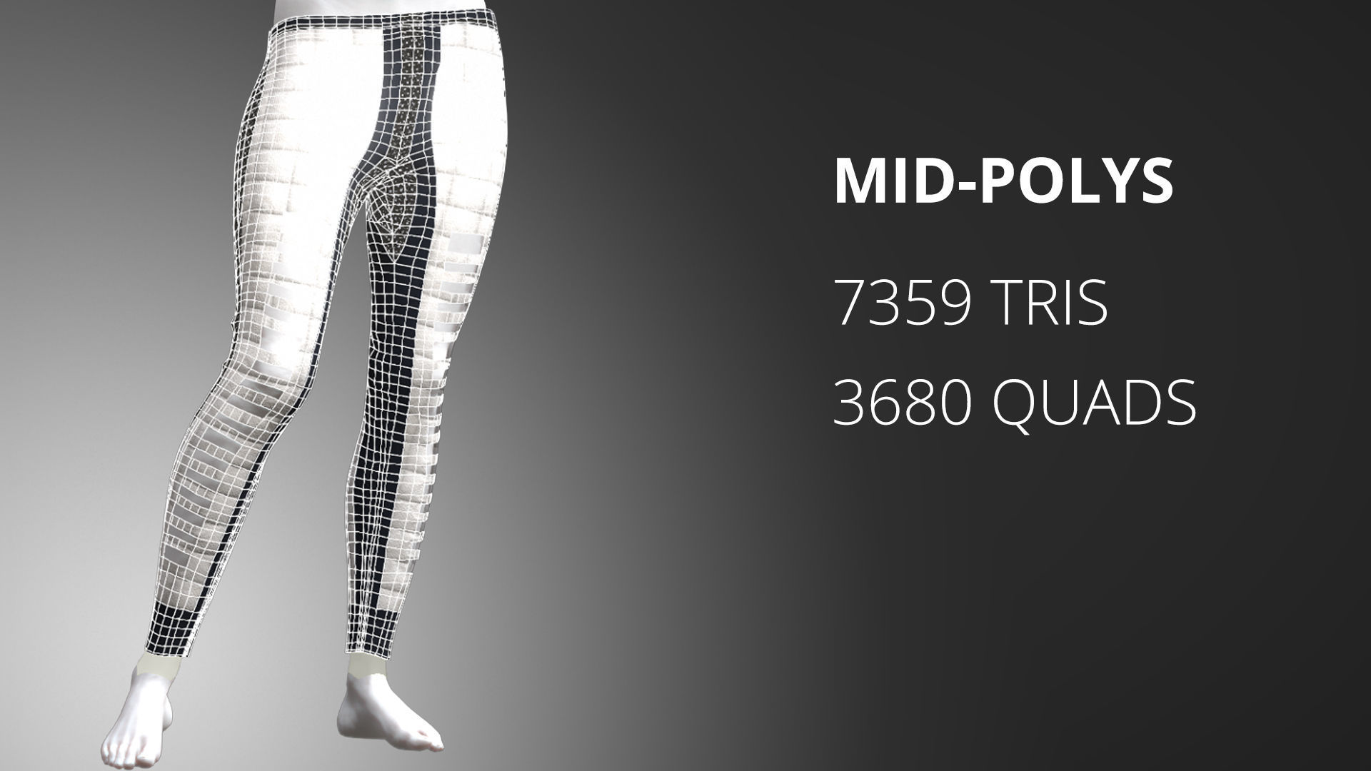 Cyber Hero - Pants 05 Low-poly 3D model_1