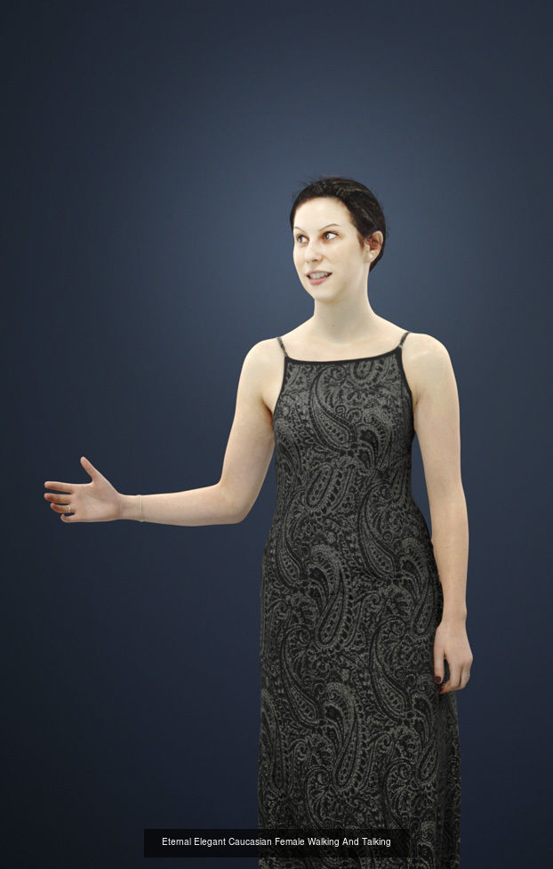 3d crowds Eternal Fancy Event walking elegant woman 3D Model Collection_1