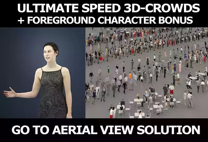 3d crowds Eternal Fancy Event walking elegant woman 3D Model Collection