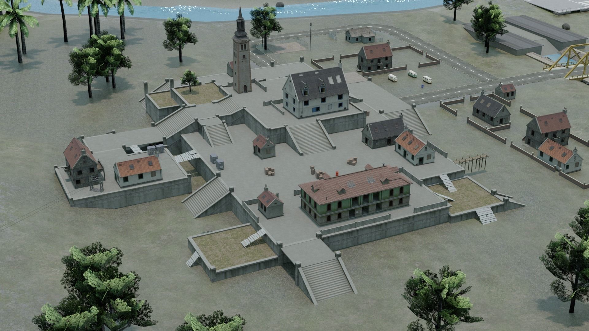 BERMUDA - Map - Free Fire 3D Model - Blender - Free Fire 3d Map 3D model_3