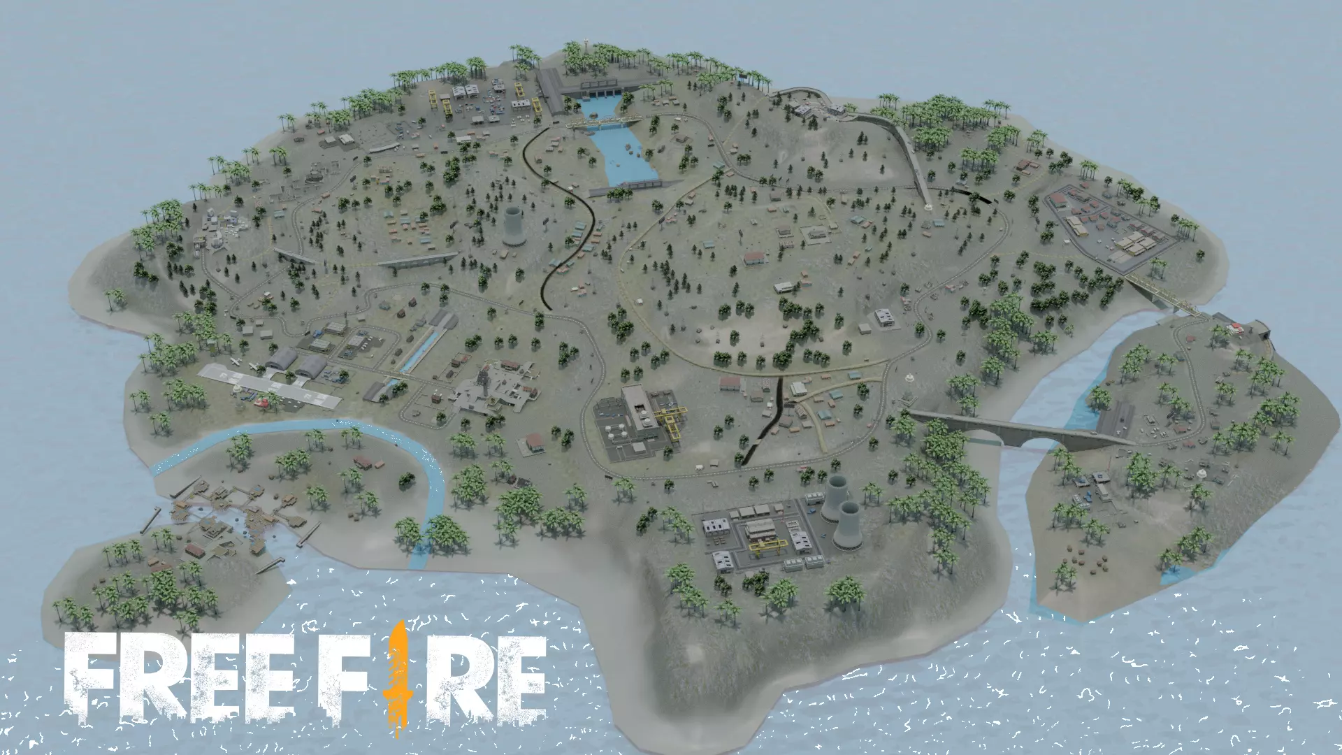 BERMUDA - Map - Free Fire 3D Model - Blender - Free Fire 3d Map 3D model_0