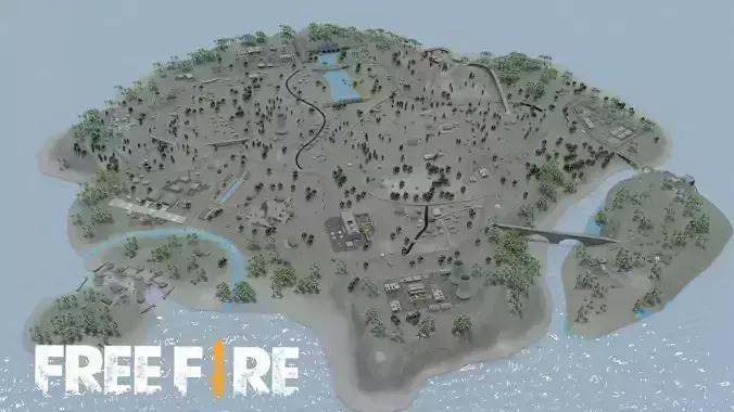 BERMUDA - Map - Free Fire 3D Model - Blender - Free Fire 3d Map 3D model