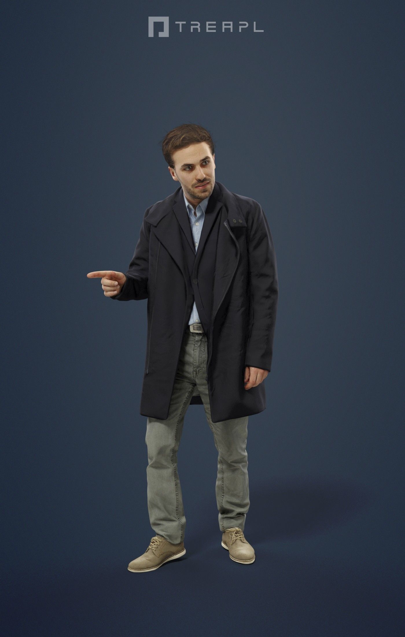 3d crowds and Flow foreground Elegant Man walking pointing 3D Model Collection_21