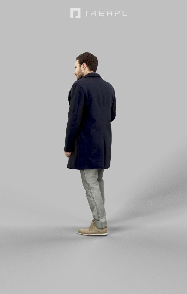 3d crowds and Flow foreground Elegant Man walking pointing 3D Model Collection_17