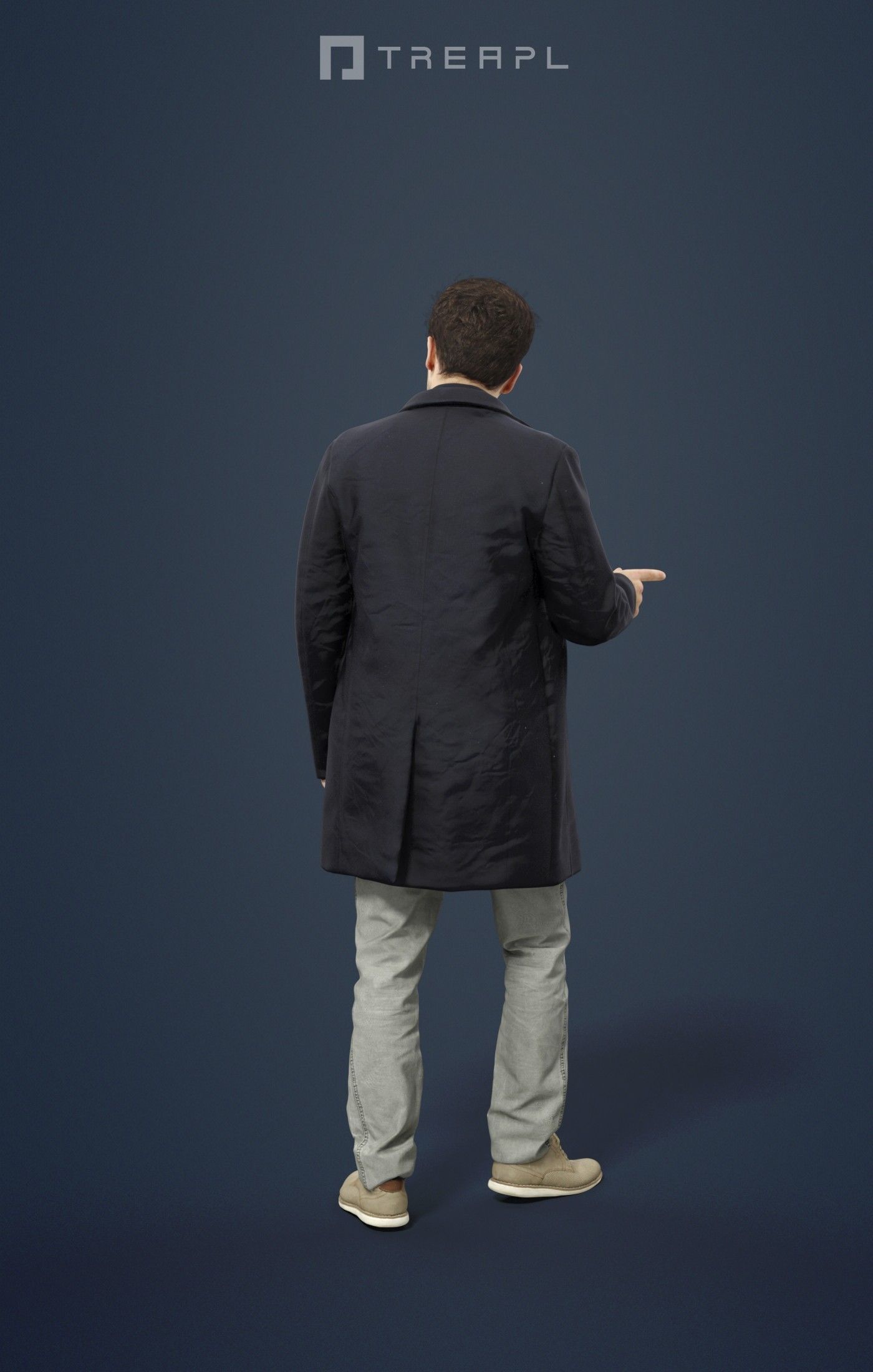 3d crowds and Flow foreground Elegant Man walking pointing 3D Model Collection_20