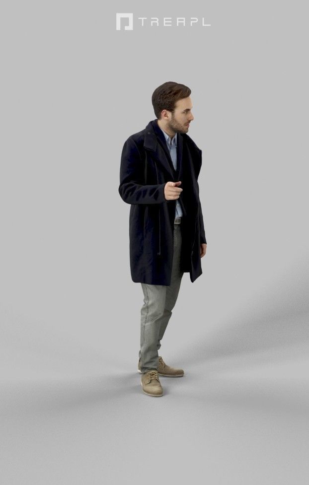 3d crowds and Flow foreground Elegant Man walking pointing 3D Model Collection_14