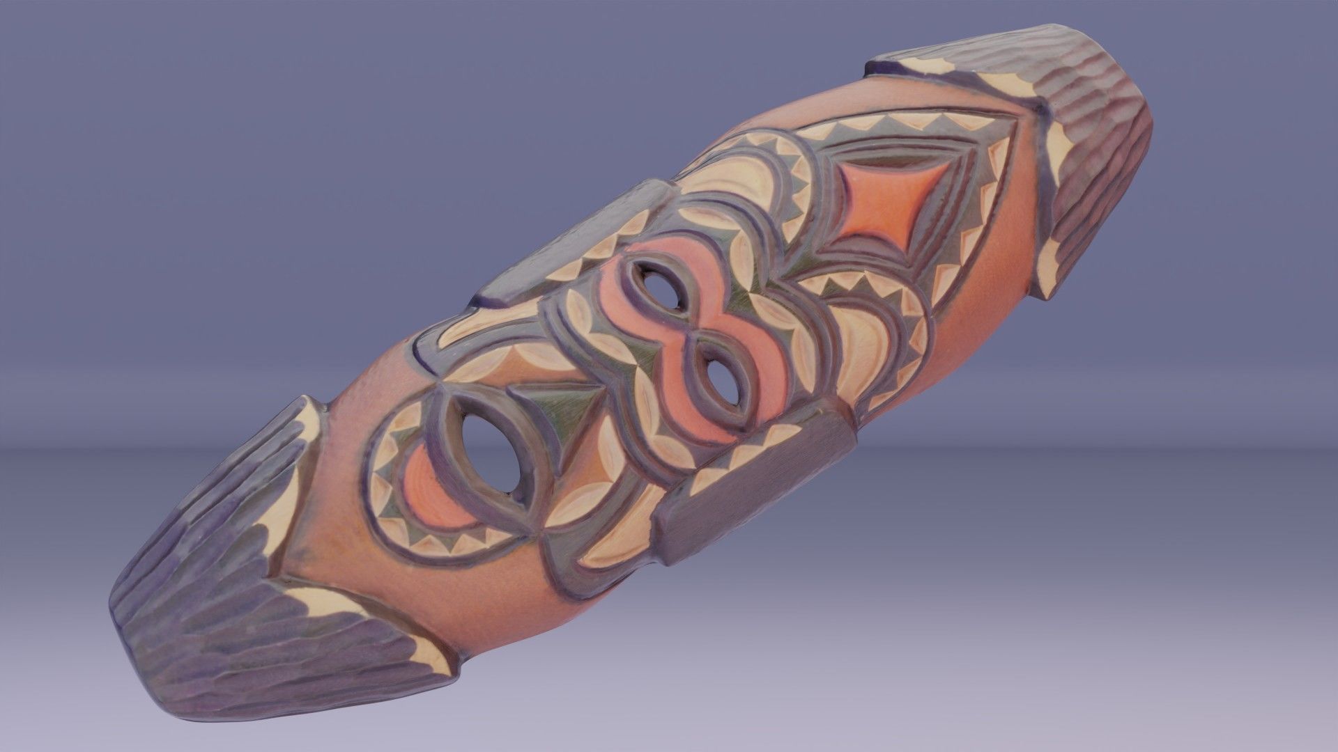 African Mask 07  Low-poly 3D model_5