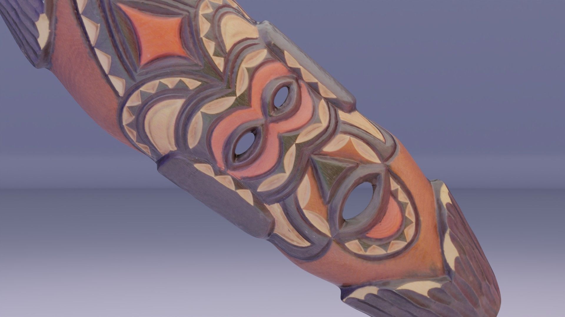 African Mask 07  Low-poly 3D model_7