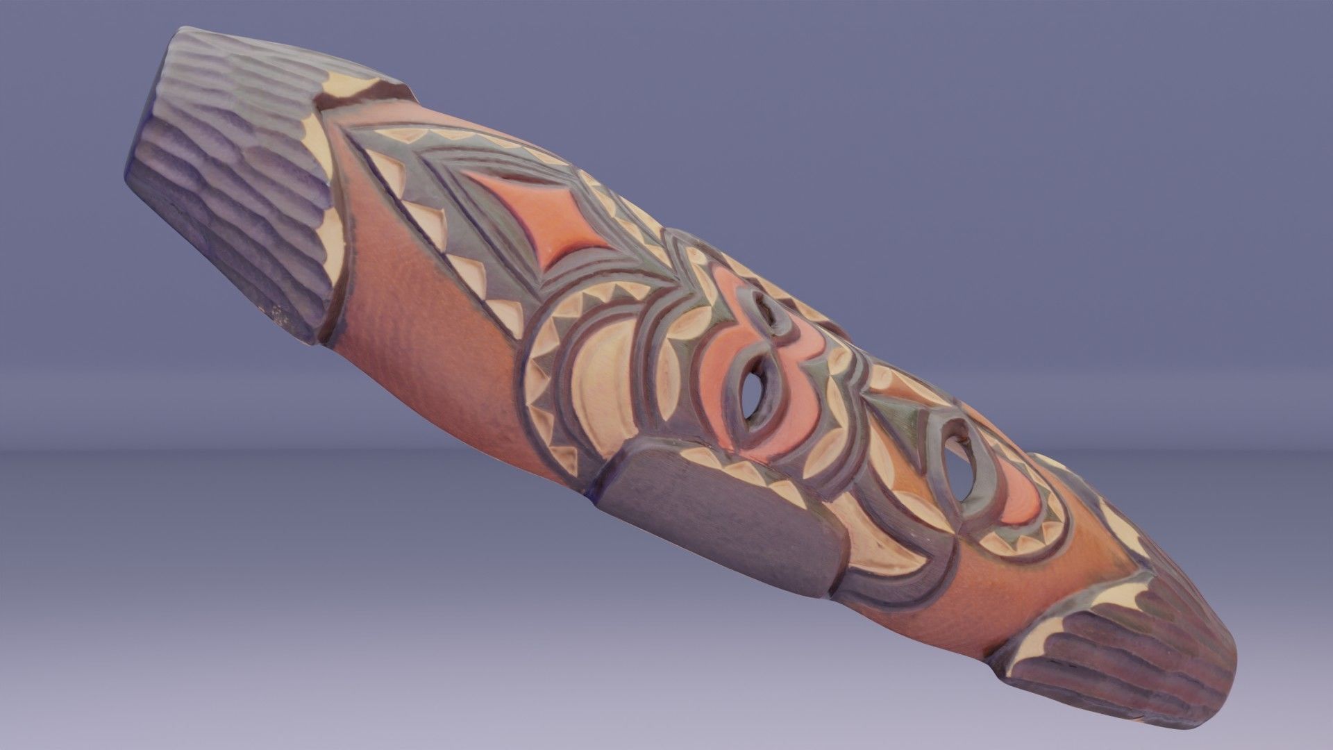 African Mask 07  Low-poly 3D model_6